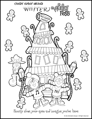 Free Coloring Artwork from Candy Corny Island Hot Cocoa Castle