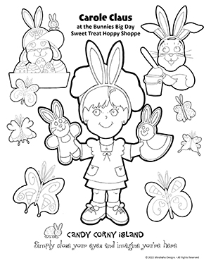 Free Coloring Artwork from Candy Corny Island Carole Claus