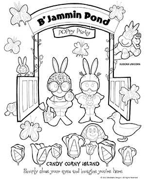 Free Coloring Artwork from Candy Corny Island BJammin Pond Poppy Party